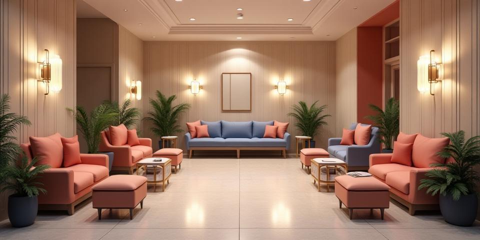 Ruang tunggu premium dengan desain elegan dan nyaman